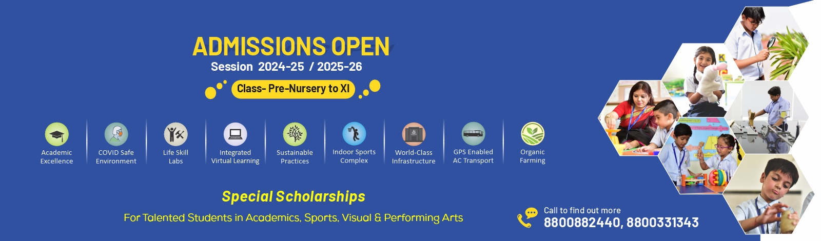 ADMISSION OPEN, Class Pre-Nursery to IX, Special Fee Offer for Limited Period